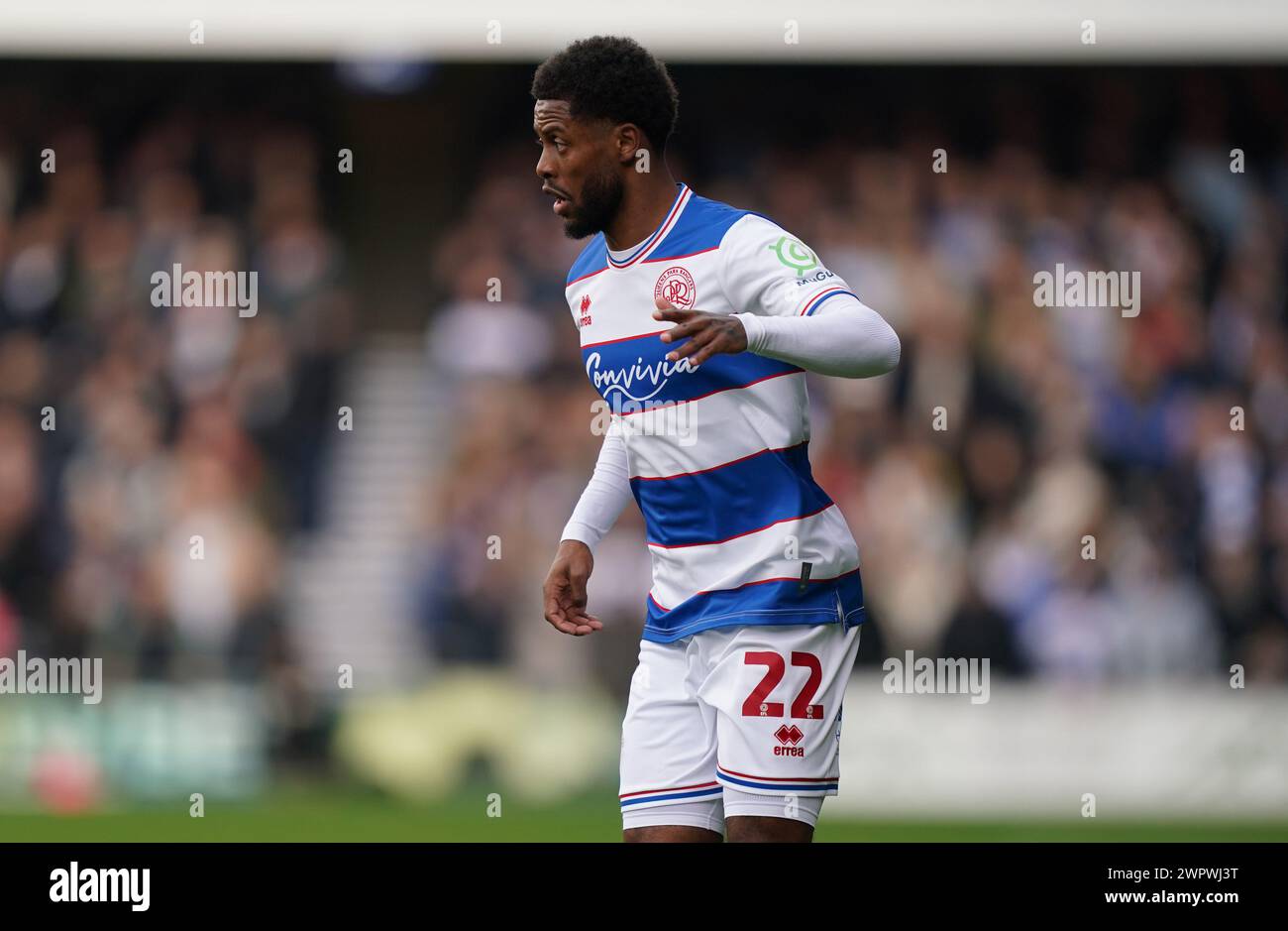 LONDON, ENGLAND - MARCH 9: Kenneth Paal of Queens Park Rangers during the Sky Bet Championship match between Queens Park Rangers and Middlesbrough at Loftus Road on March 9, 2024 in London, England.(Photo by Dylan Hepworth/MB Media) Stock Photo