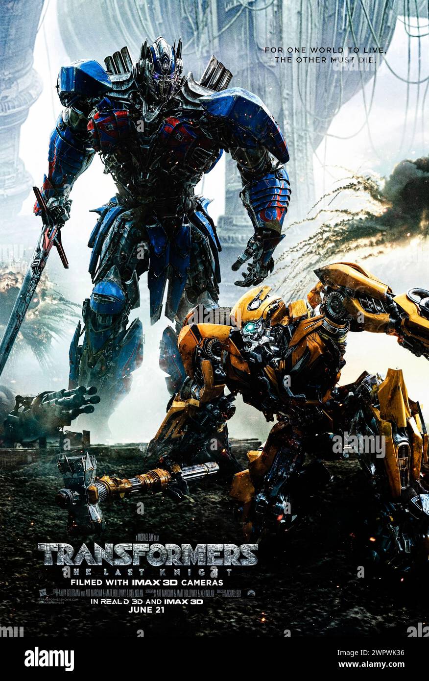 Transformers: The Last Knight (2014) directed by Michael Bay and starring Mark Wahlberg, Anthony Hopkins and Josh Duhamel. A deadly threat from Earth's history reappears and a hunt for a lost artifact takes place between Autobots and Decepticons, while Optimus Prime encounters his creator in space US advance poster ***EDITORIAL USE ONLY***. Credit: BFA / Paramount Pictures Stock Photo