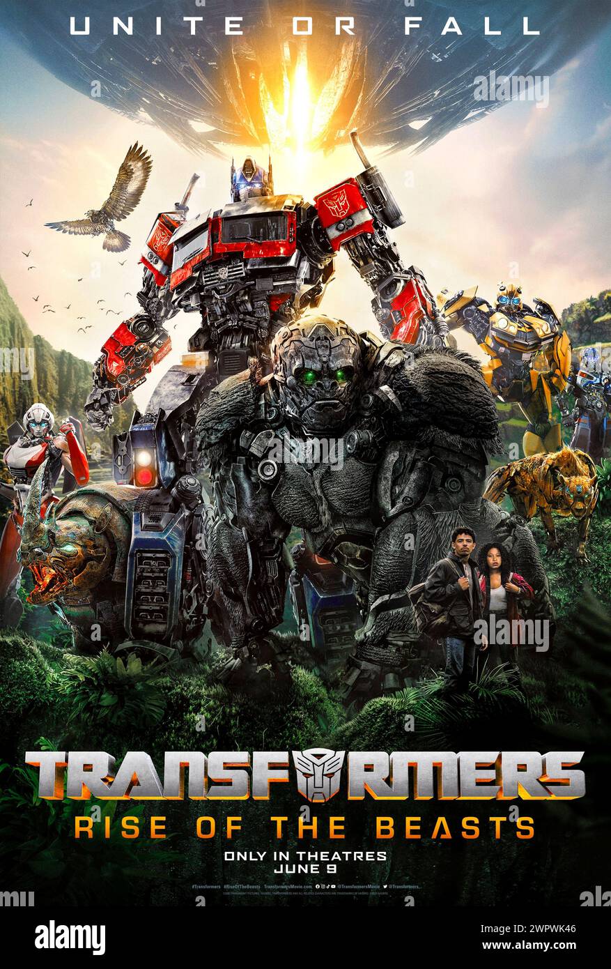 Transformers: Rise of the Beasts (2023) directed by Steven Caple Jr. and starring Joby Harold, Darnell Metayer and Josh Peters. During the '90s, a new faction of Transformers - the Maximals - join the Autobots as allies in the battle for Earth. US one sheet poster ***EDITORIAL USE ONLY***. Credit: BFA / Paramount Pictures Stock Photo