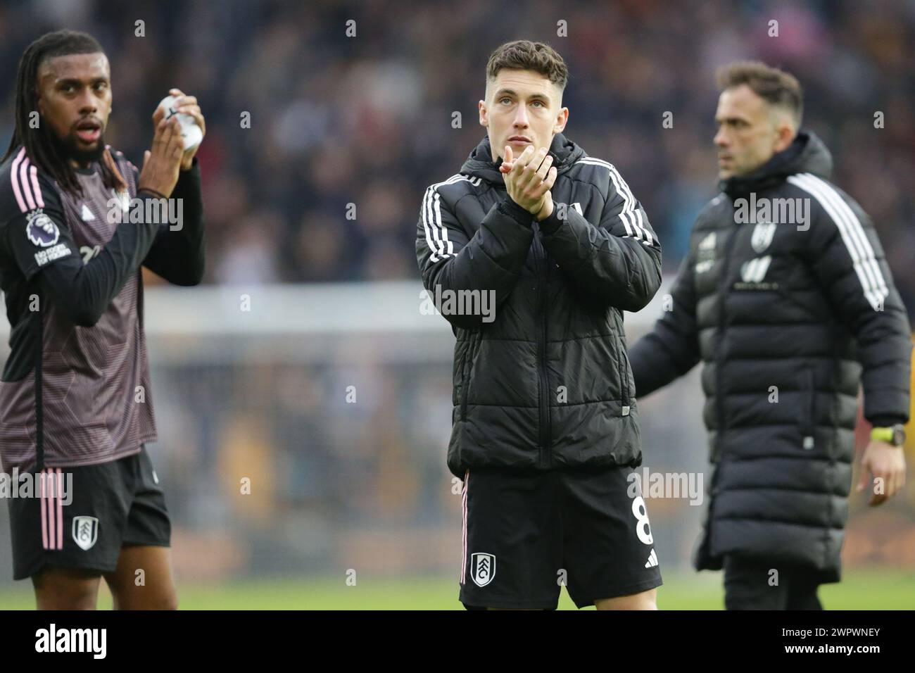 Harry Wilson of Fulham applauds the fans after the Premier League match between Wolverhampton Wanderers and Fulham at Molineux, Wolverhampton on Saturday 9th March 2024. (Photo: Gustavo Pantano | MI News) Credit: MI News & Sport /Alamy Live News Stock Photo