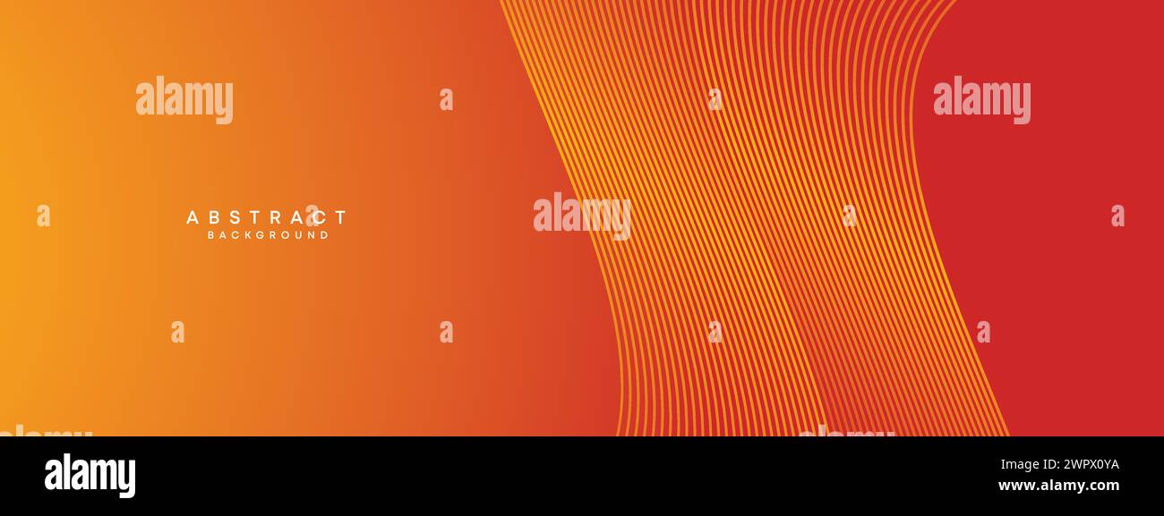 Abstract Red Orange Waving Circles Lines Technology Background. Modern ...