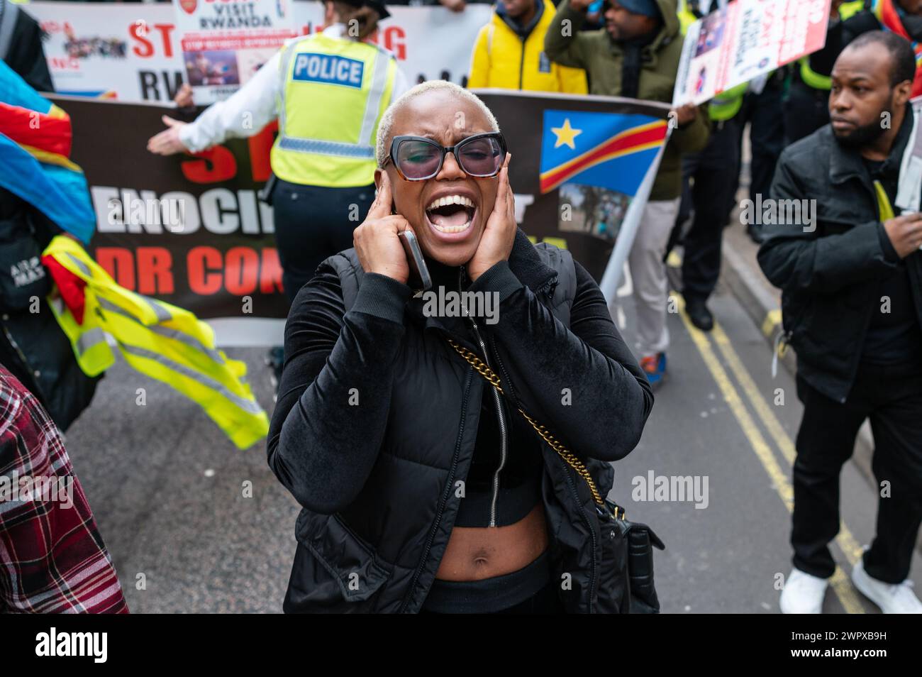 London, UK. 9 March 2024. Protest in support of women harmed, raped and ...