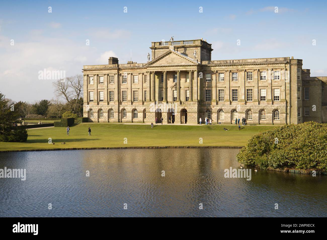 Lyme Park, Elizabethan 16th century mansion of baroque and Palladian architecture within the Peak District National Park near, Stockport in Cheshire Stock Photo
