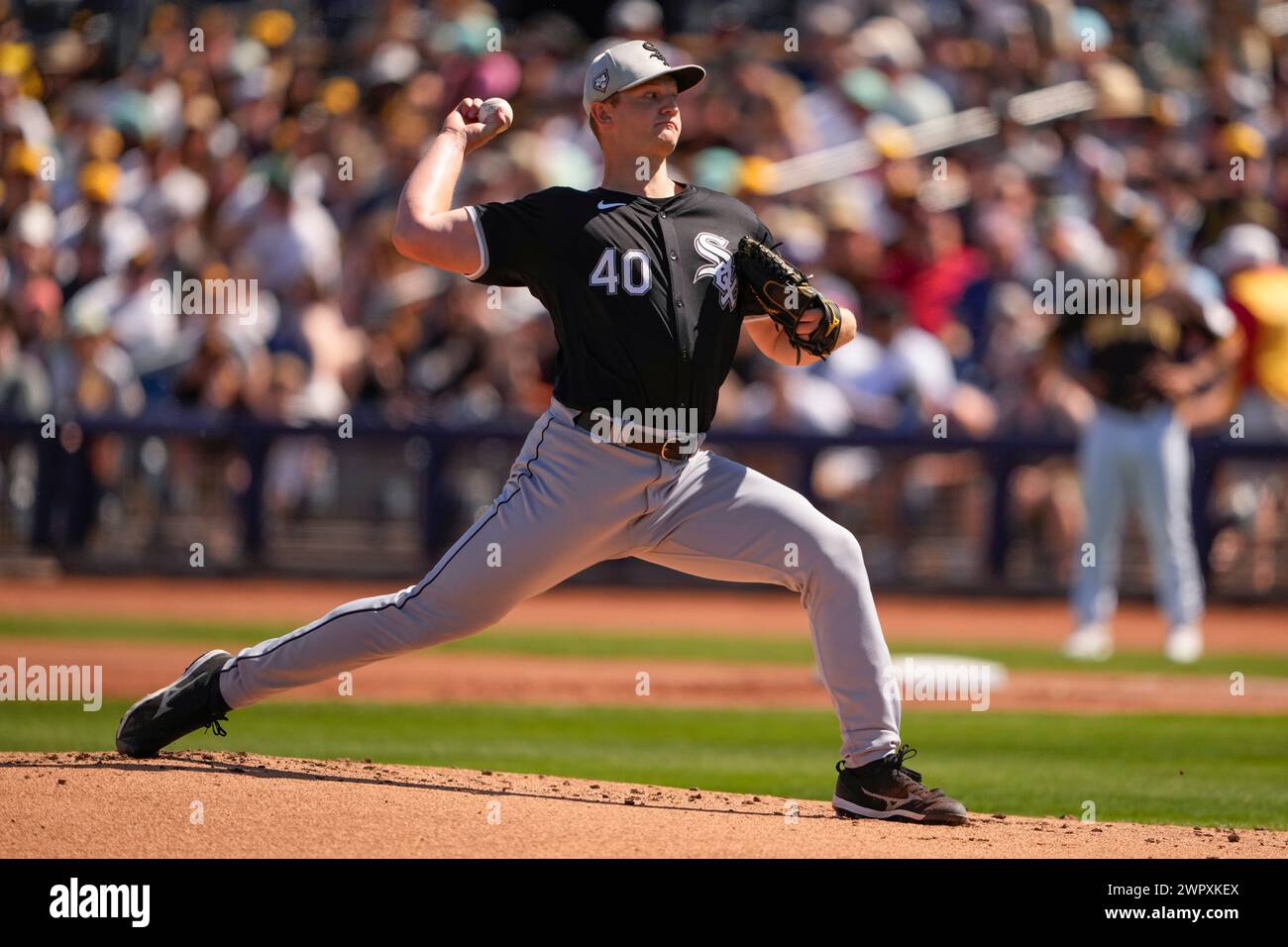 Chicago White Sox starting pitcher Michael Soroka throws against the