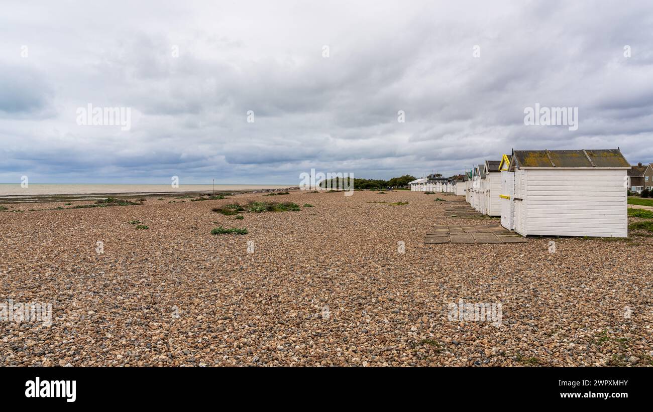 GoringbySea, West Sussex, England, UK October 04, 2022 Beach Huts