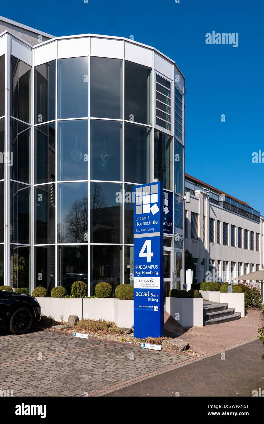 Bad Homburg, Germany, 03-2024: Accadis University, South Campus, Bad Homburg - Accadis Hochschule, Südcampus Stock Photo