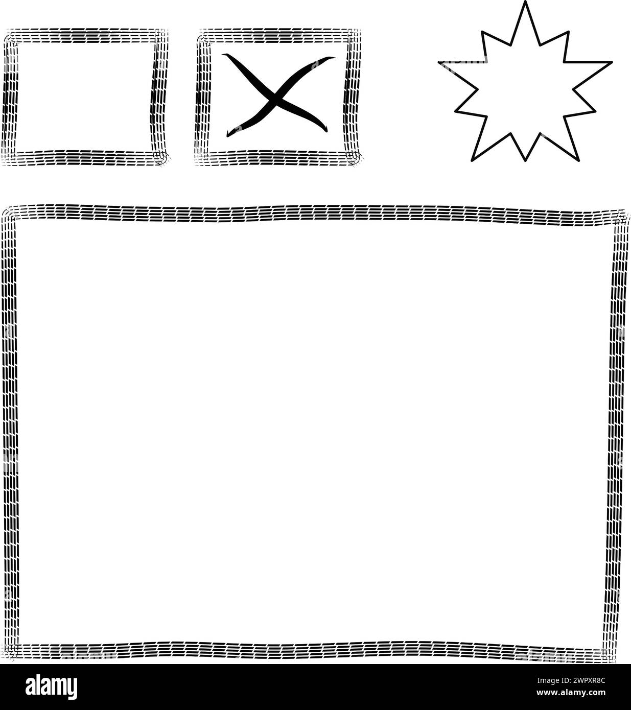 Checkboxes and Information Boxes for Effective Presentations and Layouts Stock Vector