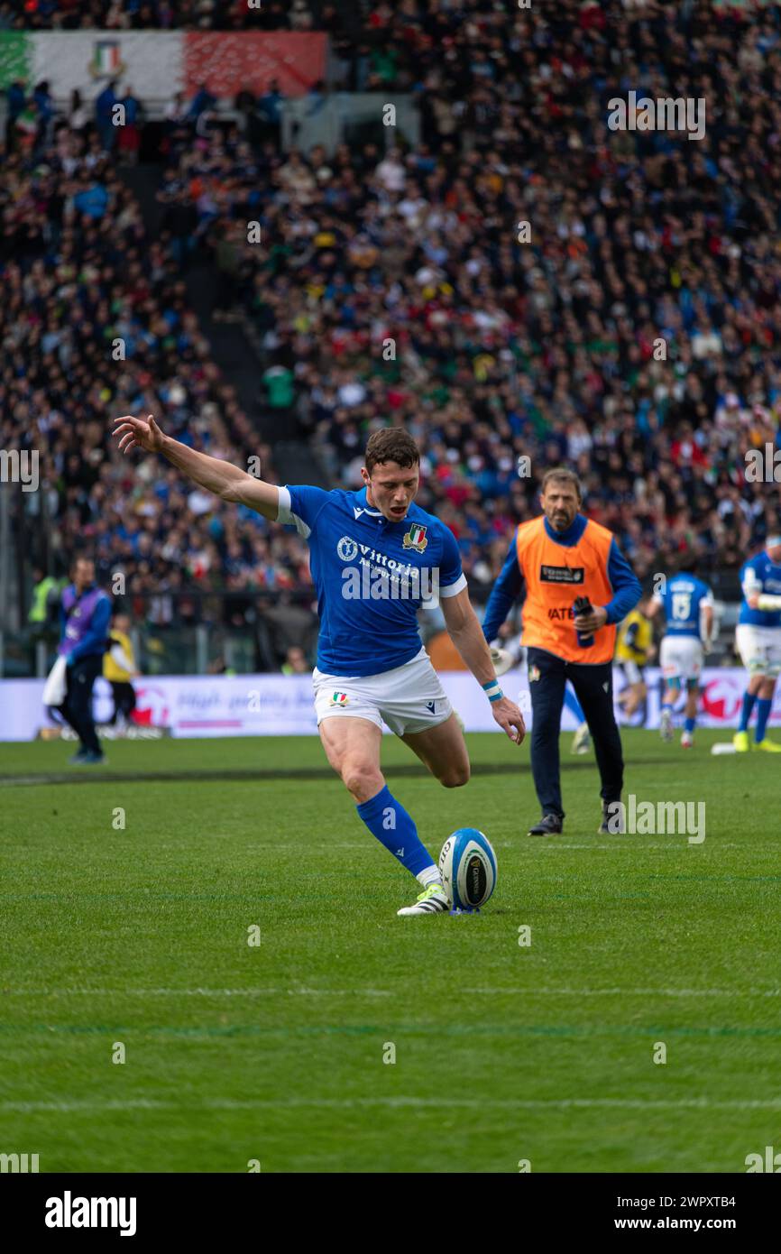 Rome, Italy, 9 mar 2024. Italy vs Scotland, Rugby Six Nations, Paolo