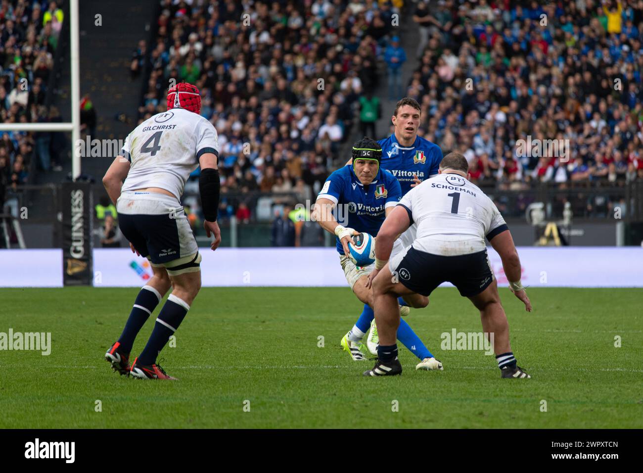 Rome, Italy, 9 mar 2024. Italy vs Scotland, Rugby Six Nations, action