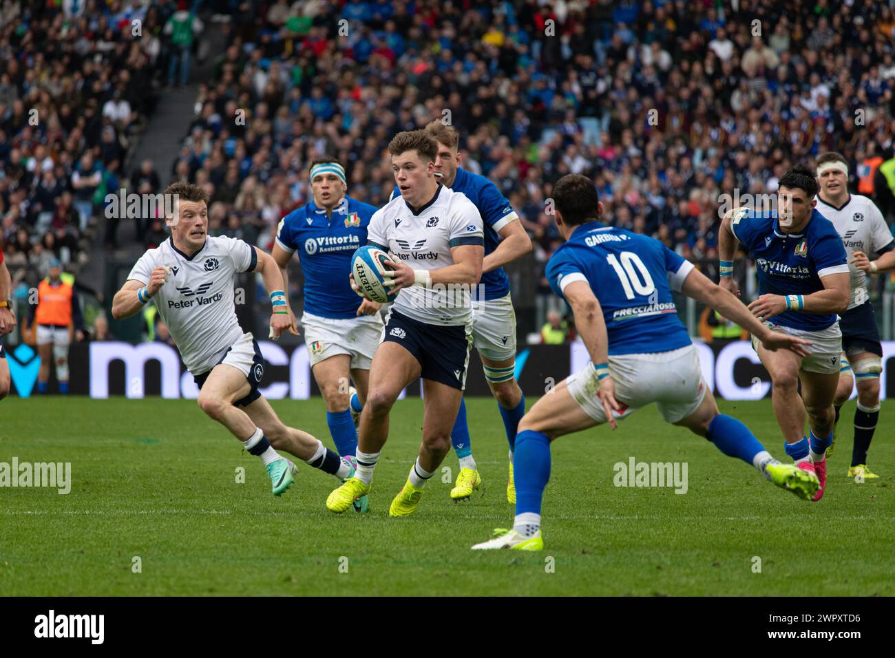 Rome, Italy, 9 mar 2024. Italy vs Scotland, Rugby Six Nations, action