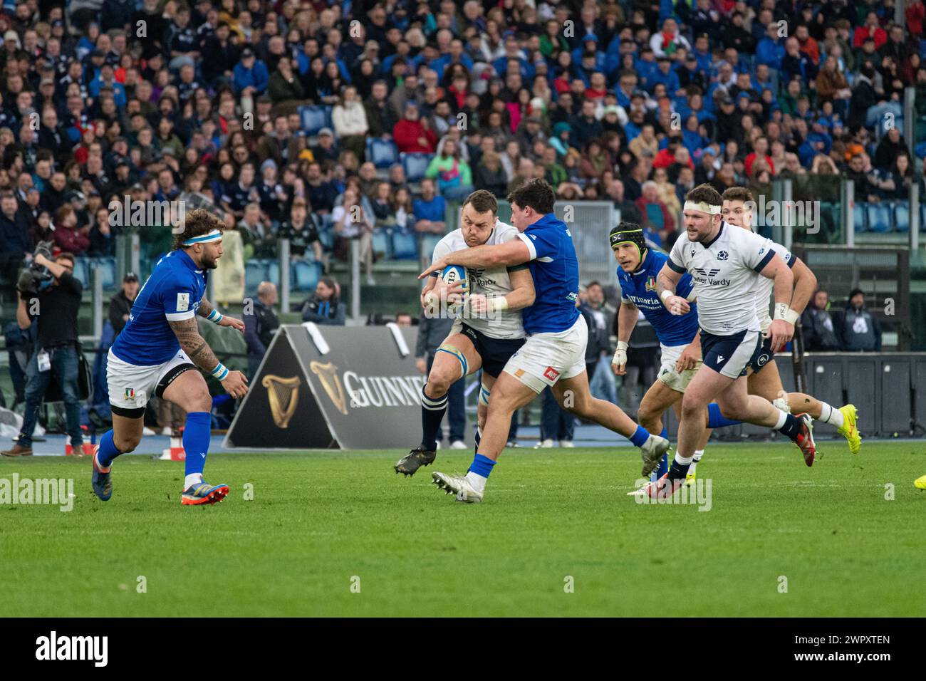 Rome, Italy, 9 mar 2024. Italy vs Scotland, Rugby Six Nations, action