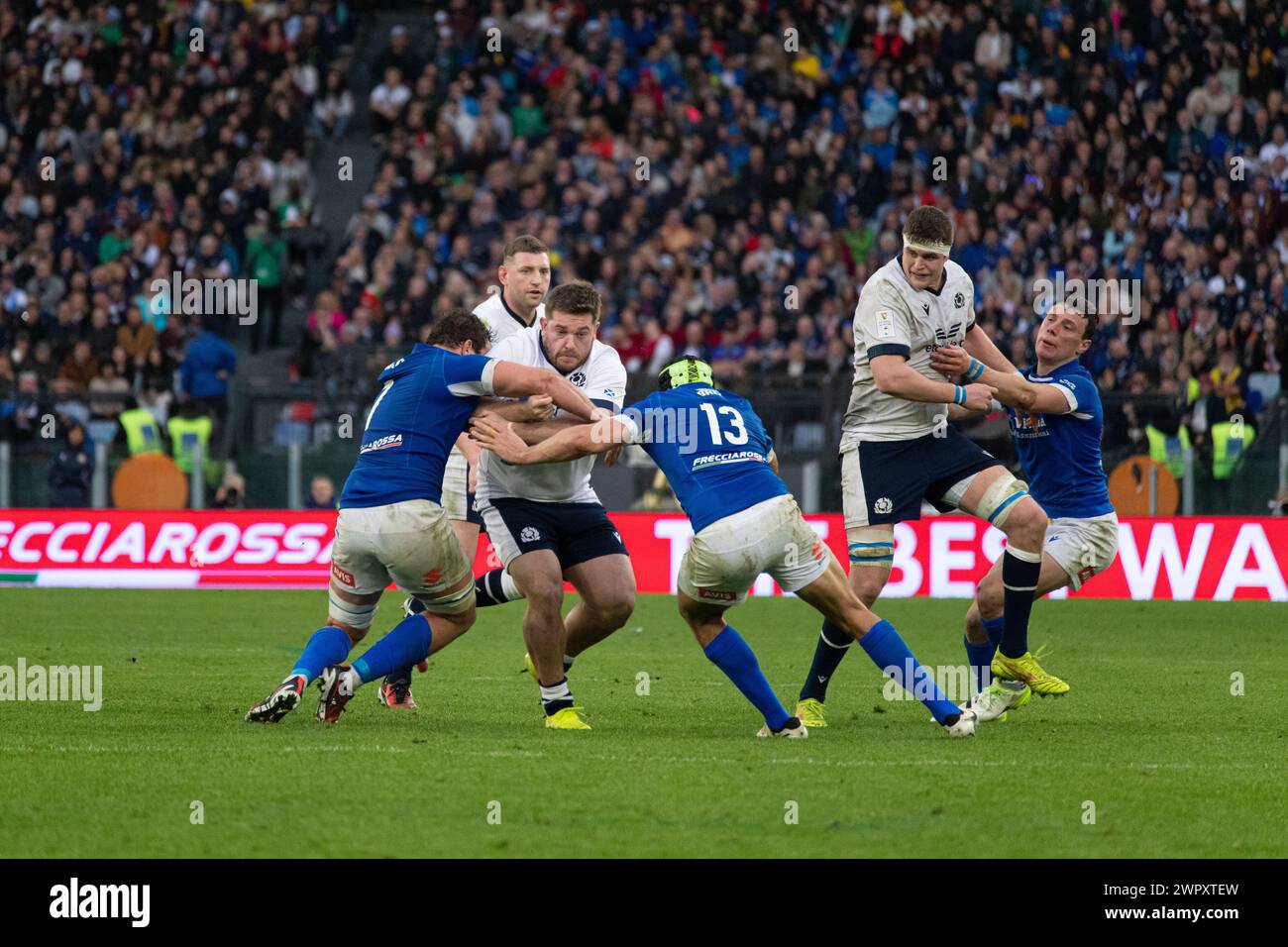 Rome, Italy, 9 mar 2024. Italy vs Scotland, Rugby Six Nations, action