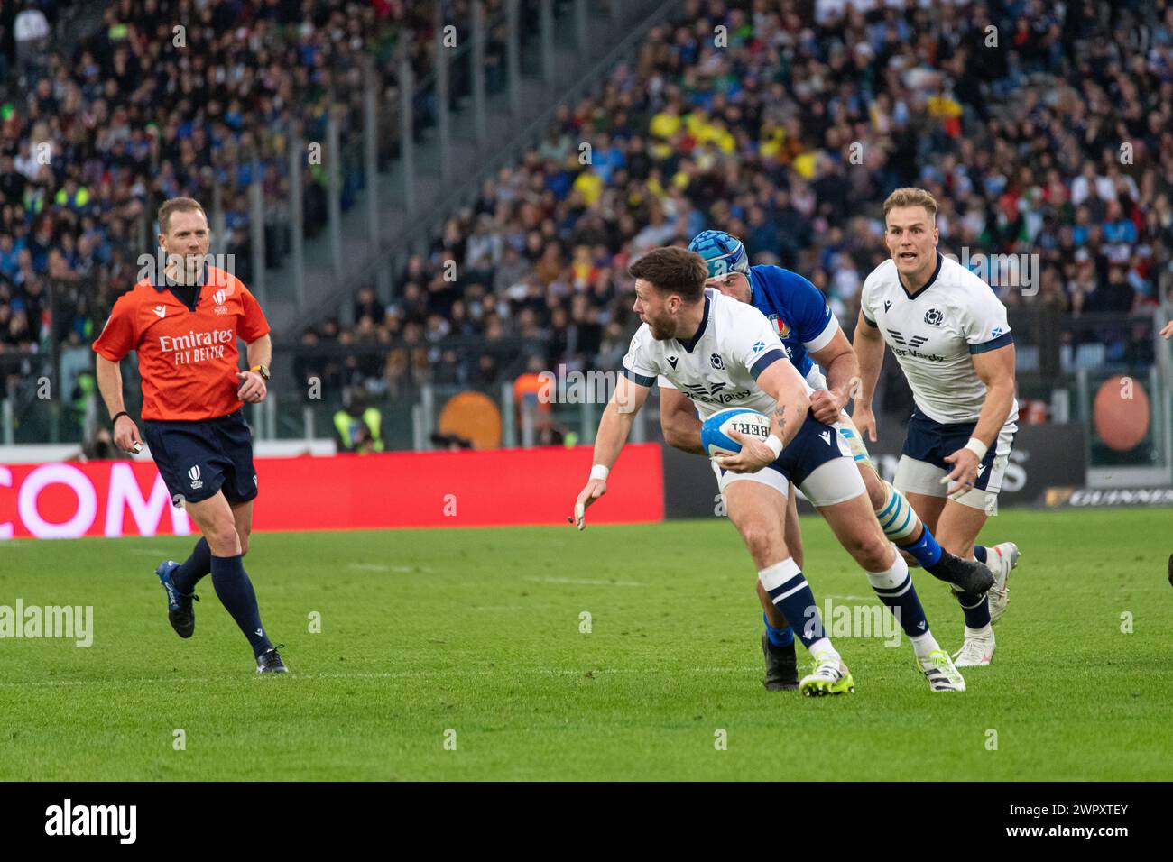 Rome, Italy, 9 mar 2024. Italy vs Scotland, Rugby Six Nations, action