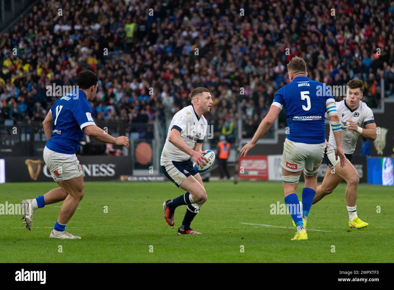 Rome, Italy, 9 mar 2024. Italy vs Scotland, Rugby Six Nations, action on field , Olympic Stadium