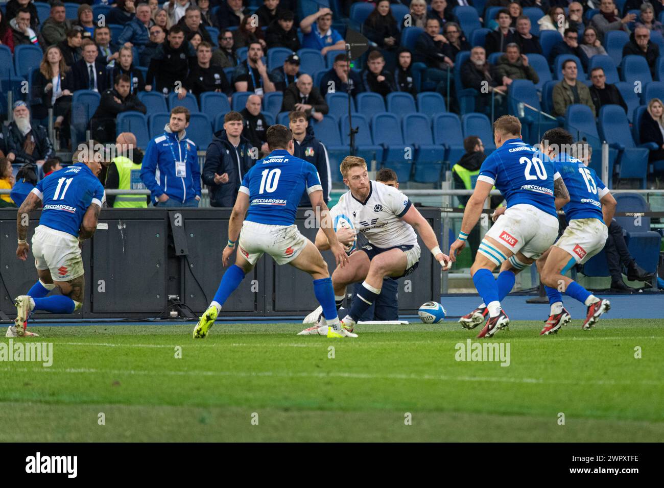Rome, Italy, 9 mar 2024. Italy vs Scotland, Rugby Six Nations, action