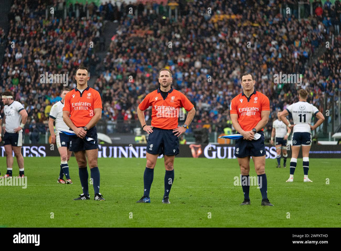 Rome, Italy, 9 mar 2024. Italy vs Scotland, Rugby Six Nations, referee