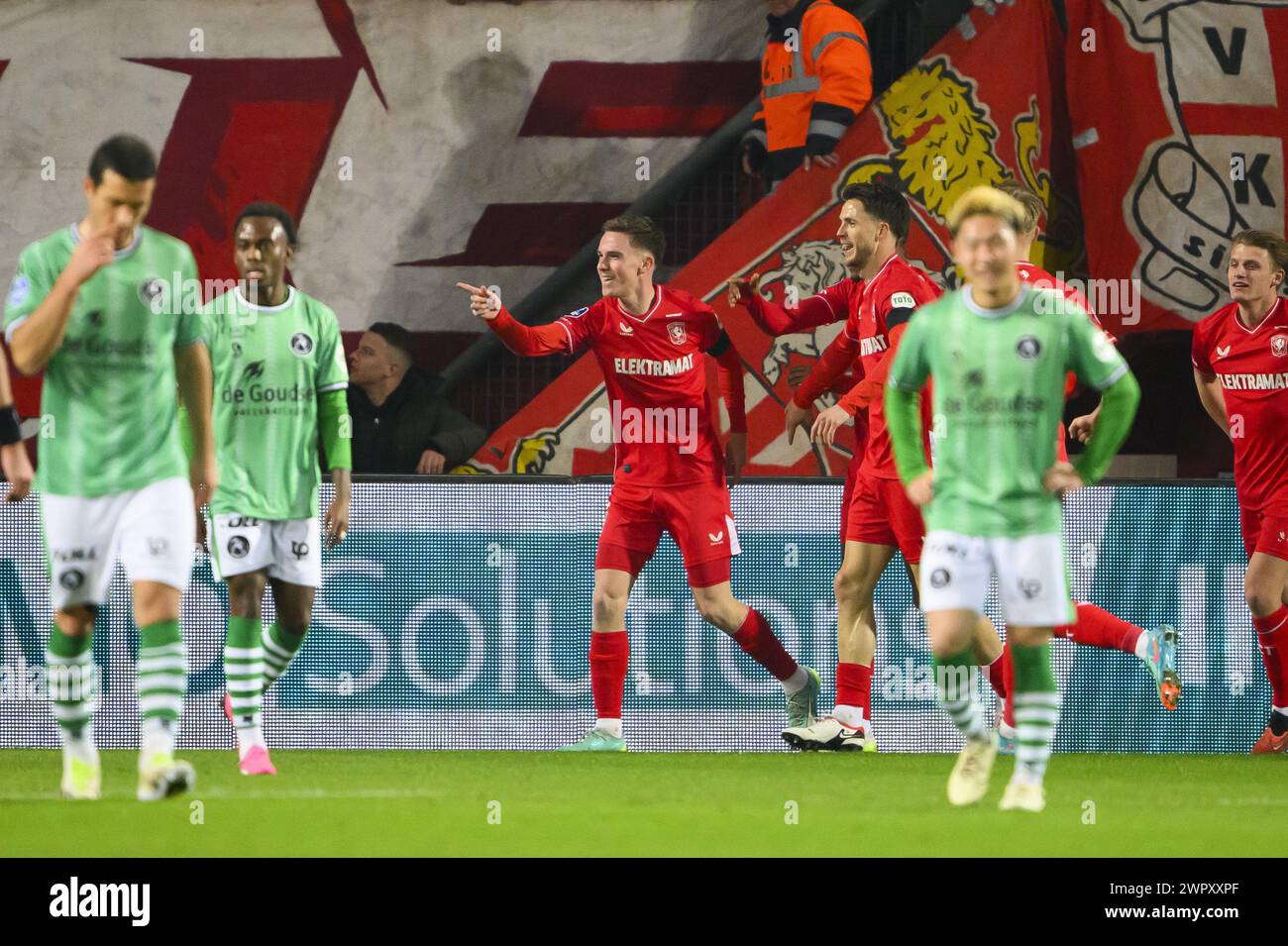 ENSCHEDE - (m) Daan Rots of FC Twente celebrates his goal during the ...