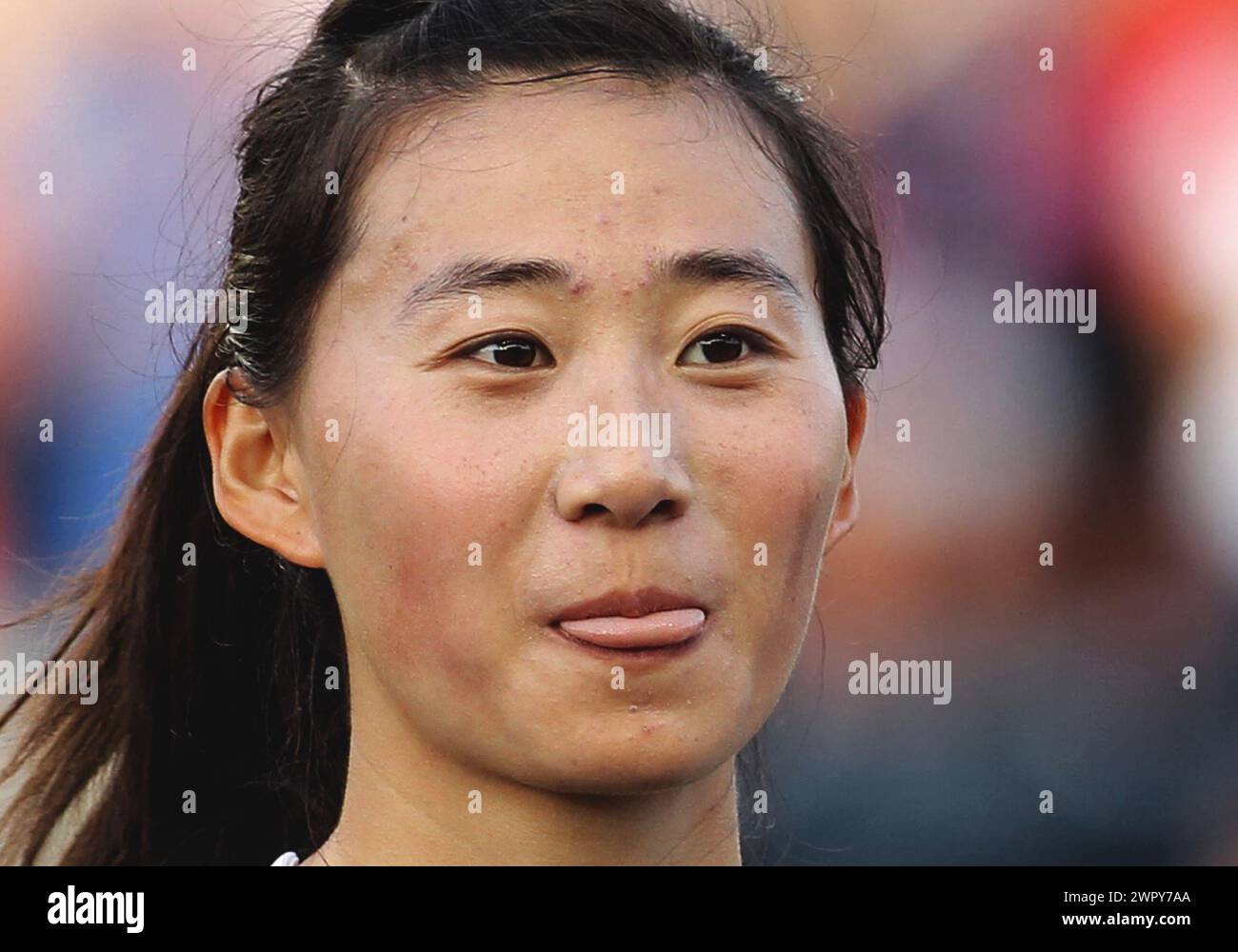 MAY 27 2012:  Zhang Yue (1) of China WNT during an international friendly match against the USA at PPL Park, in Chester, PA. USA won 4-1. Stock Photo