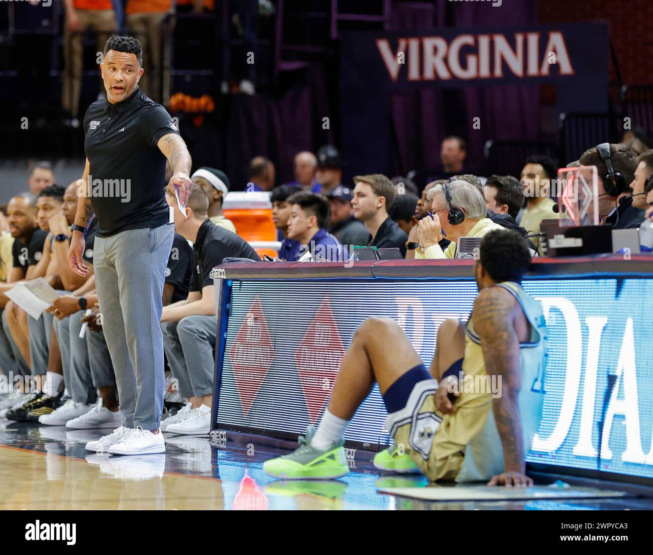 March 9, 2024 Tech Yellow Jackets Head Coach Damon Stoudamire