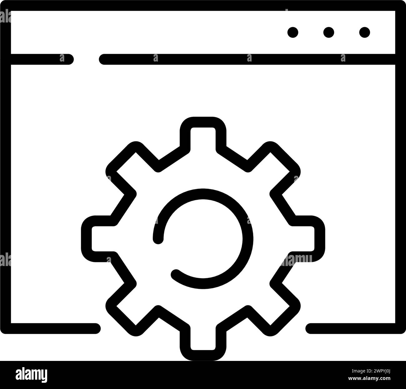 Web engineering icon. Internet page and cogwheel for settings and ...