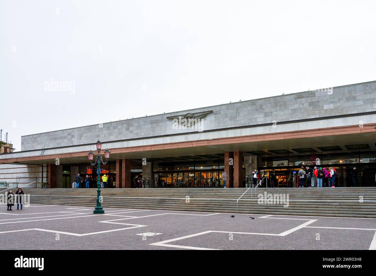 Venice, Italy- Feb 26, 2023:  Stazione di Venezia Santa Lucia or Venice Train Station  in Venice Italy. Stock Photo