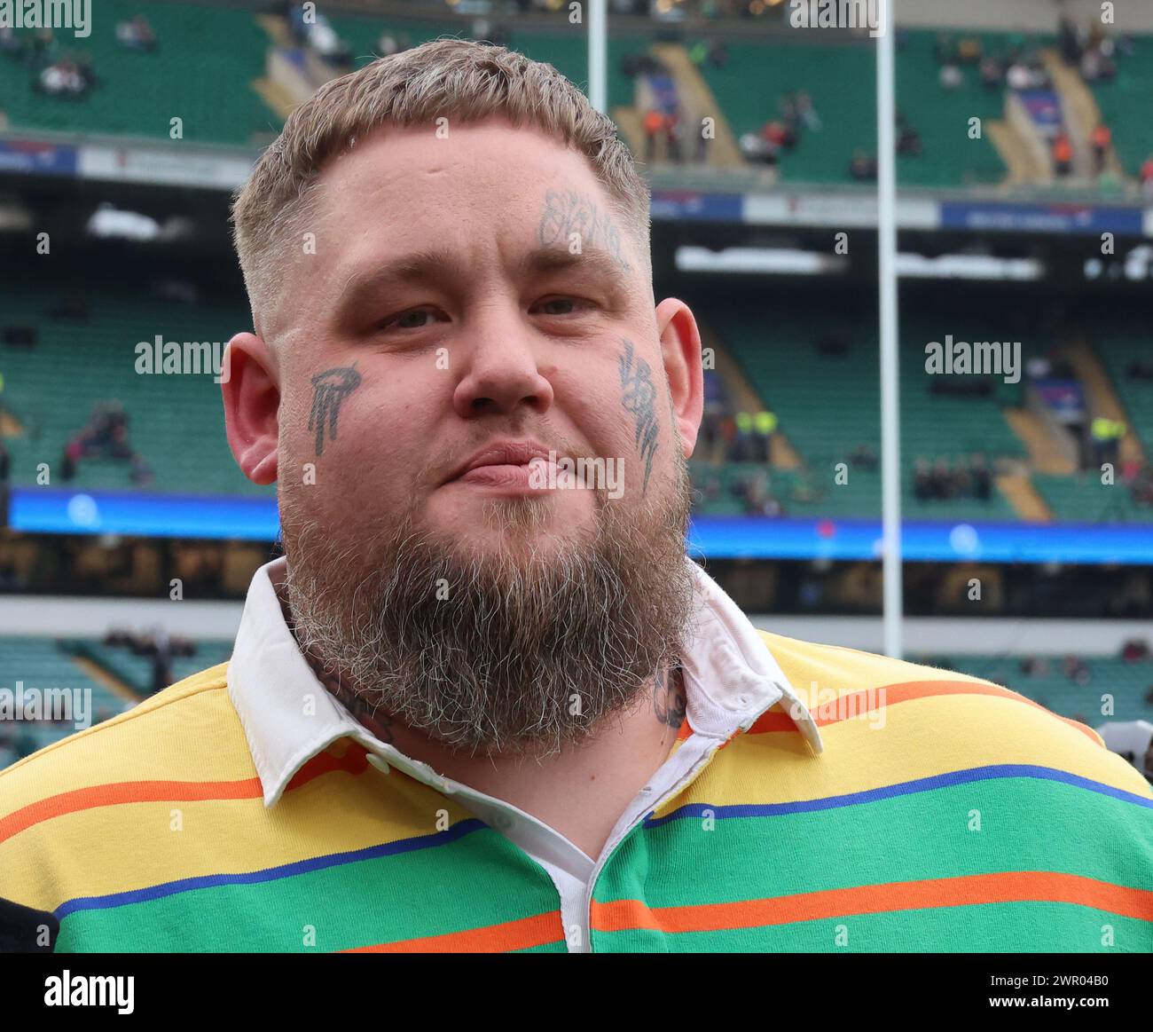 London, UK. 09th Mar, 2024. Rag'n Bone Man singer before kick off ...