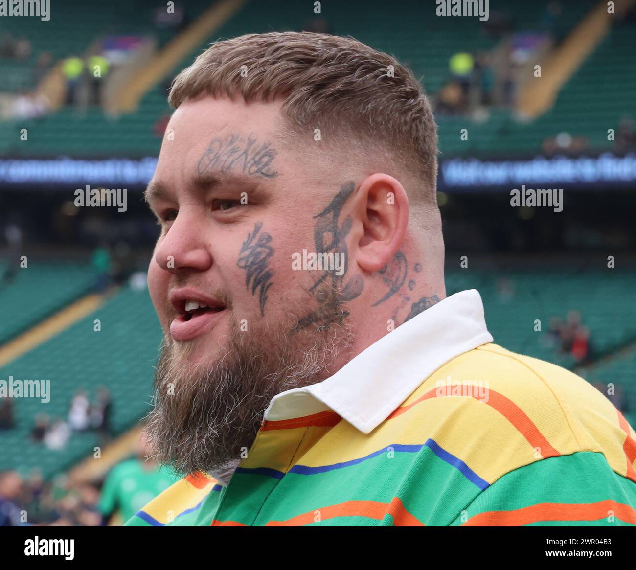 London, UK. 09th Mar, 2024. Rag'n Bone Man singer before kick off ...