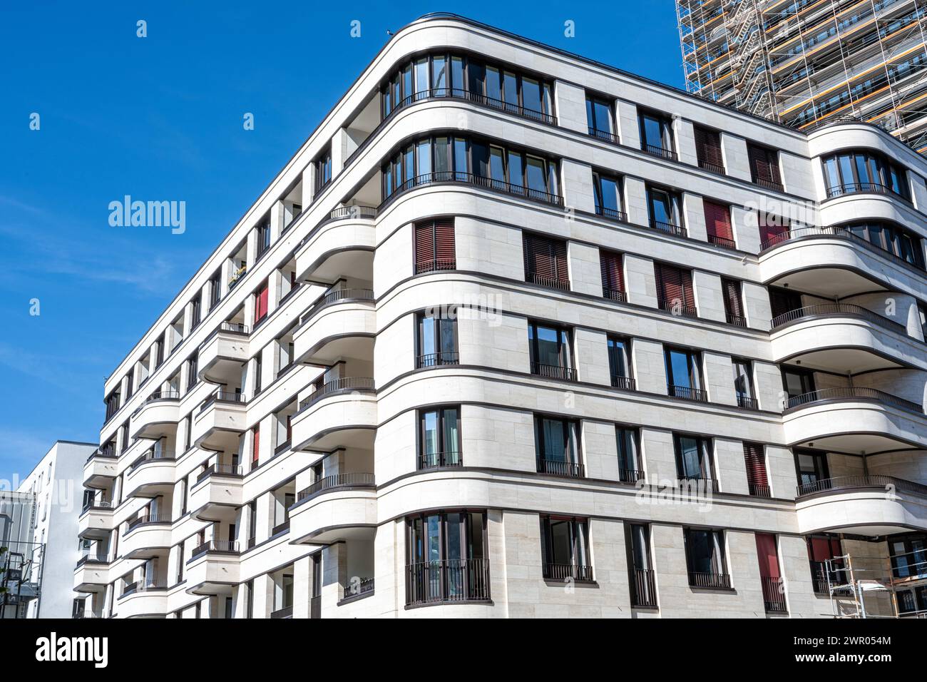 White modern apartment building seen in Berlin, Germany Stock Photo - Alamy