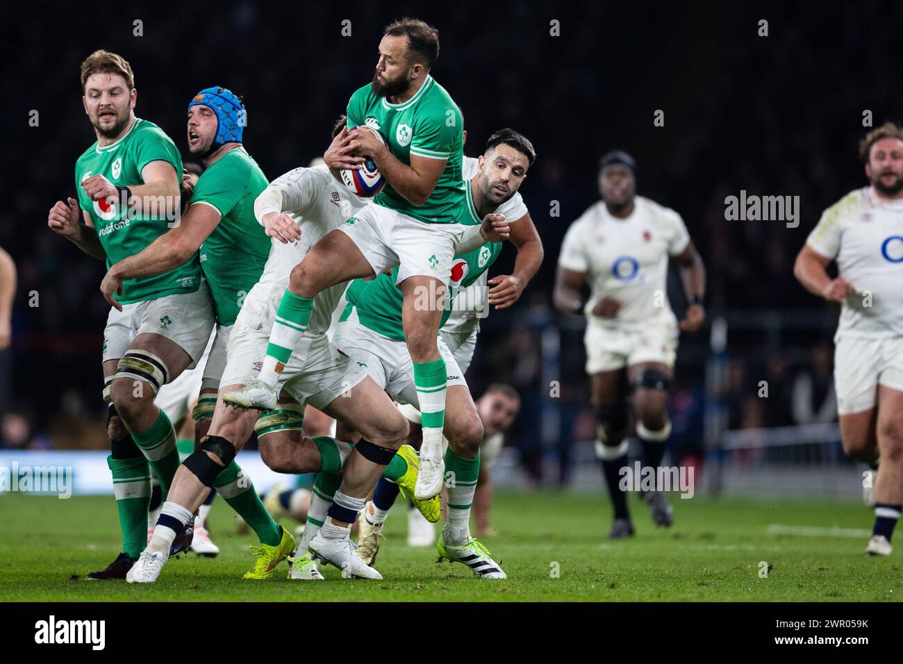 Jamison GibsonPark of Ireland claims the high ball during the 2024 Six