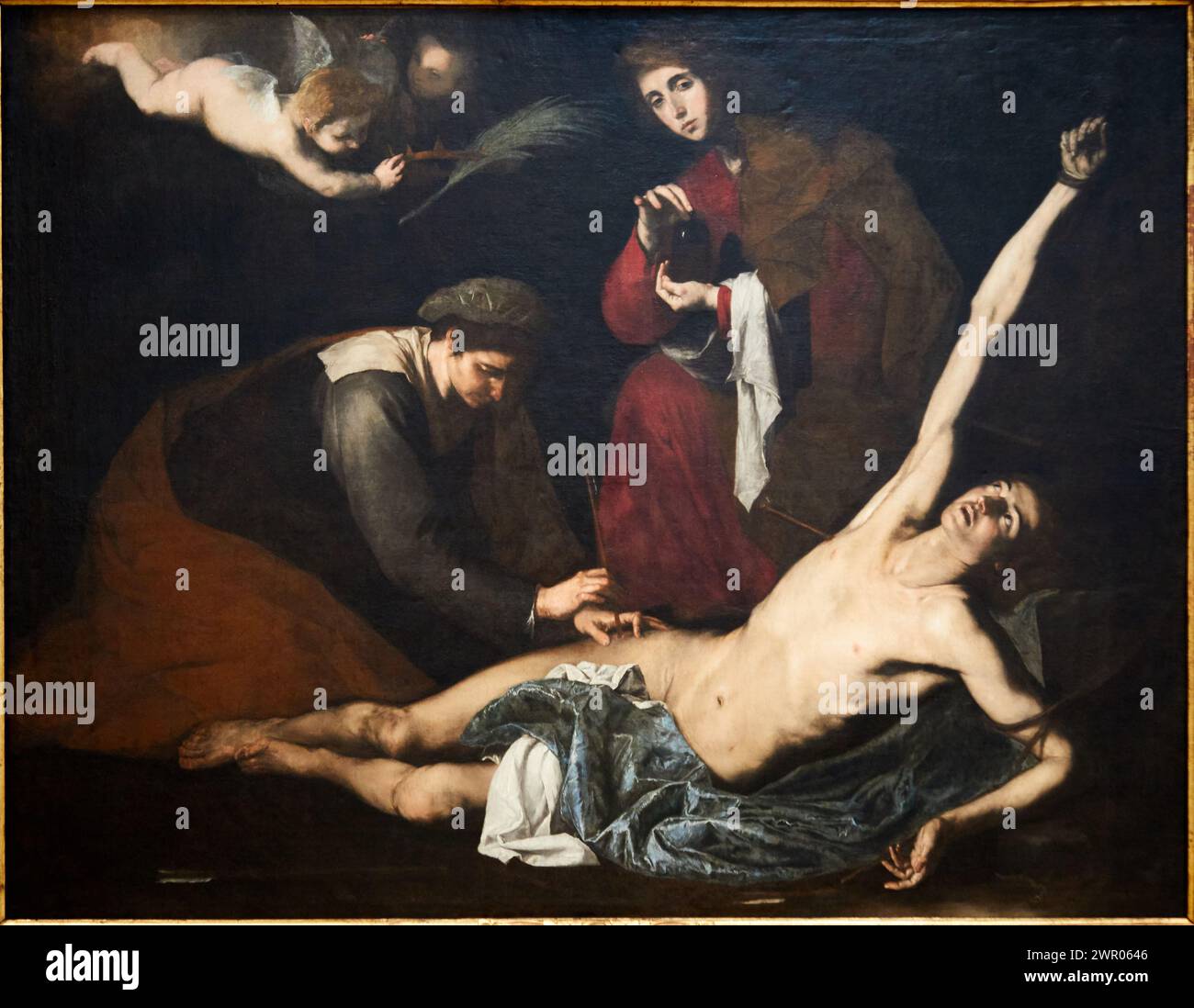 "Saint Sebastian Tended by the Holy Women", c. 1620-1623, José de Ribera (1591-1652), Museo de Bellas Artes, Bilbao, Bizkaia, Basque Country, Spain Stock Photo