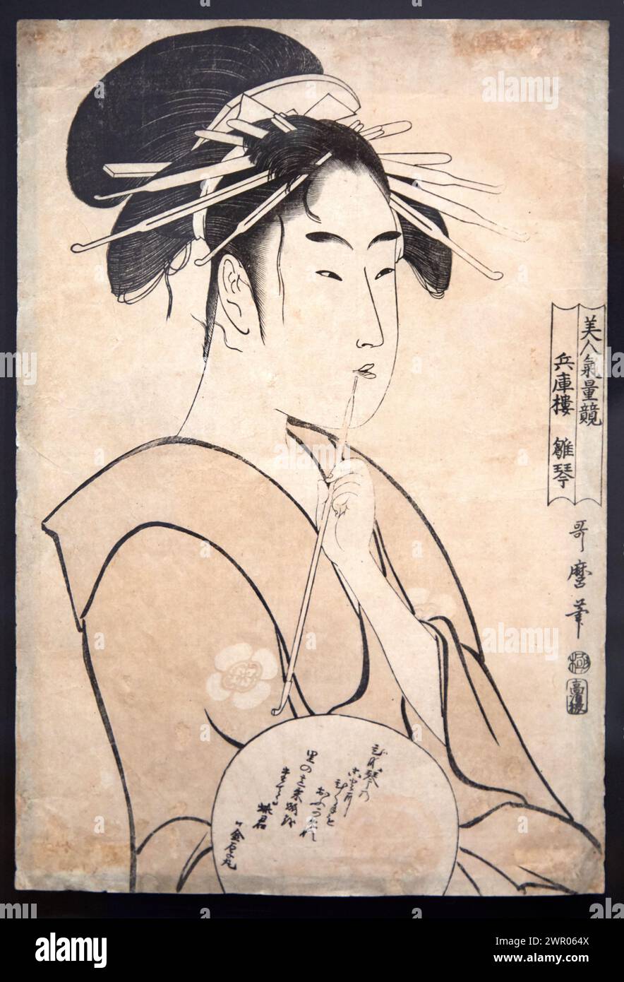 'Hyogoro / Hinakoto. The Courtesan Hinakoto of the House of Hyogo', c. 1795, Kitagawa Utamaro (1753-1806), Museo de Bellas Artes, Bilbao, Bizkaia, Bas Stock Photo