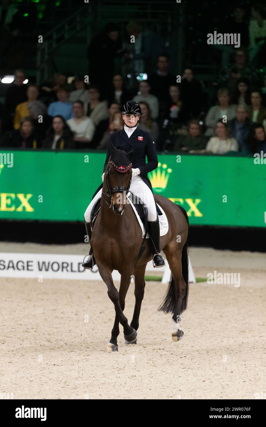 DenBosch, Netherlands March 9, 2024. Thea Bech of Denmark and riding