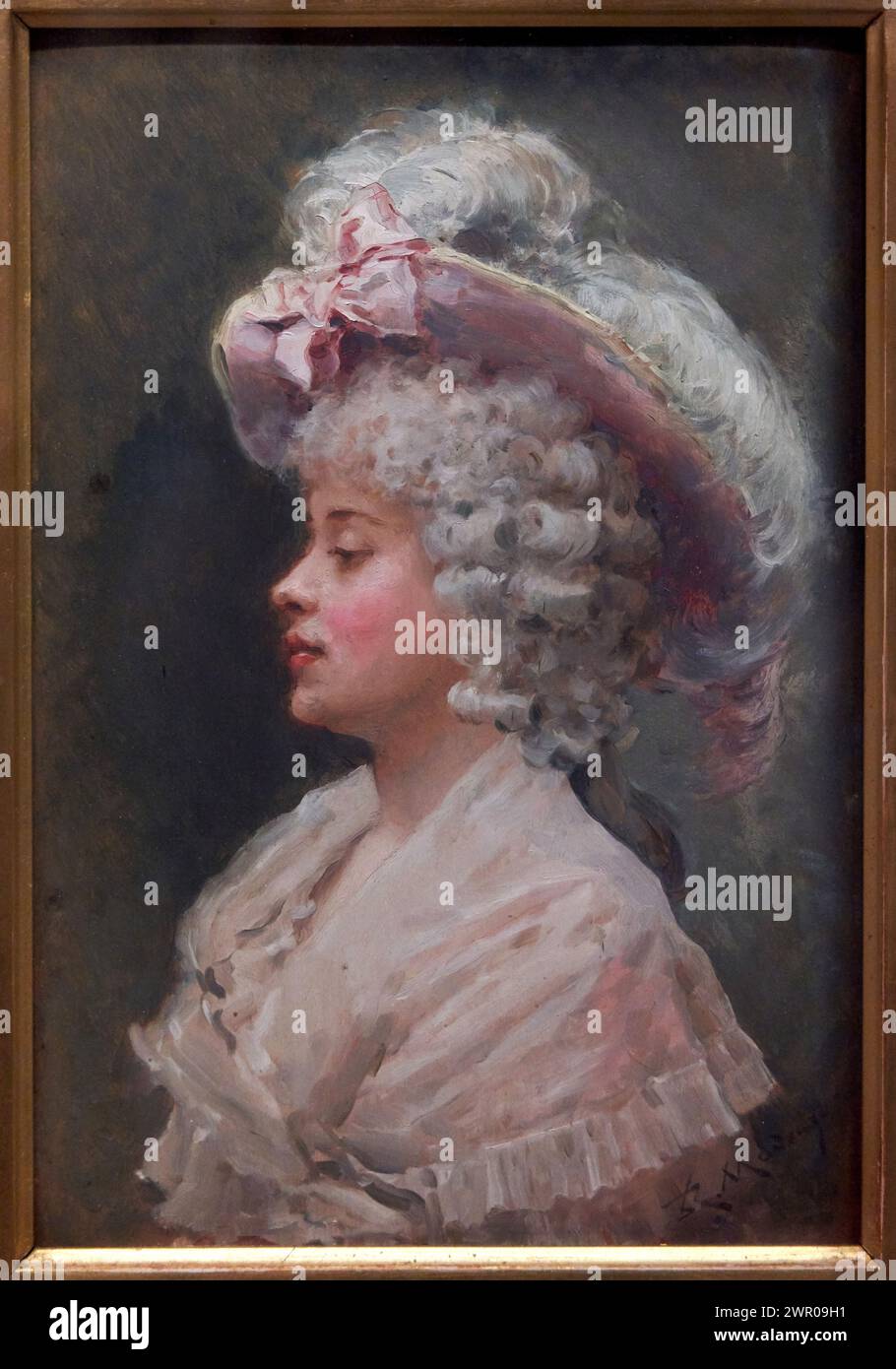 “Aline in profile”, n.d., Raimundo de Madrazo (1841-1920) Stock Photo