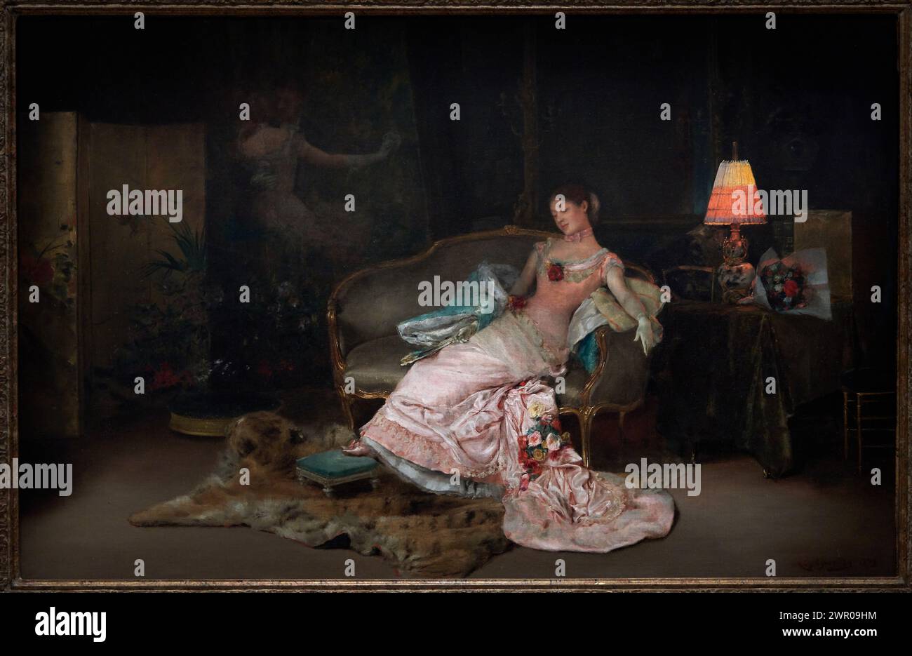 “Daydream during the dance”, 1879, Rogelio de Egusquiza (1845-1915) Stock Photo