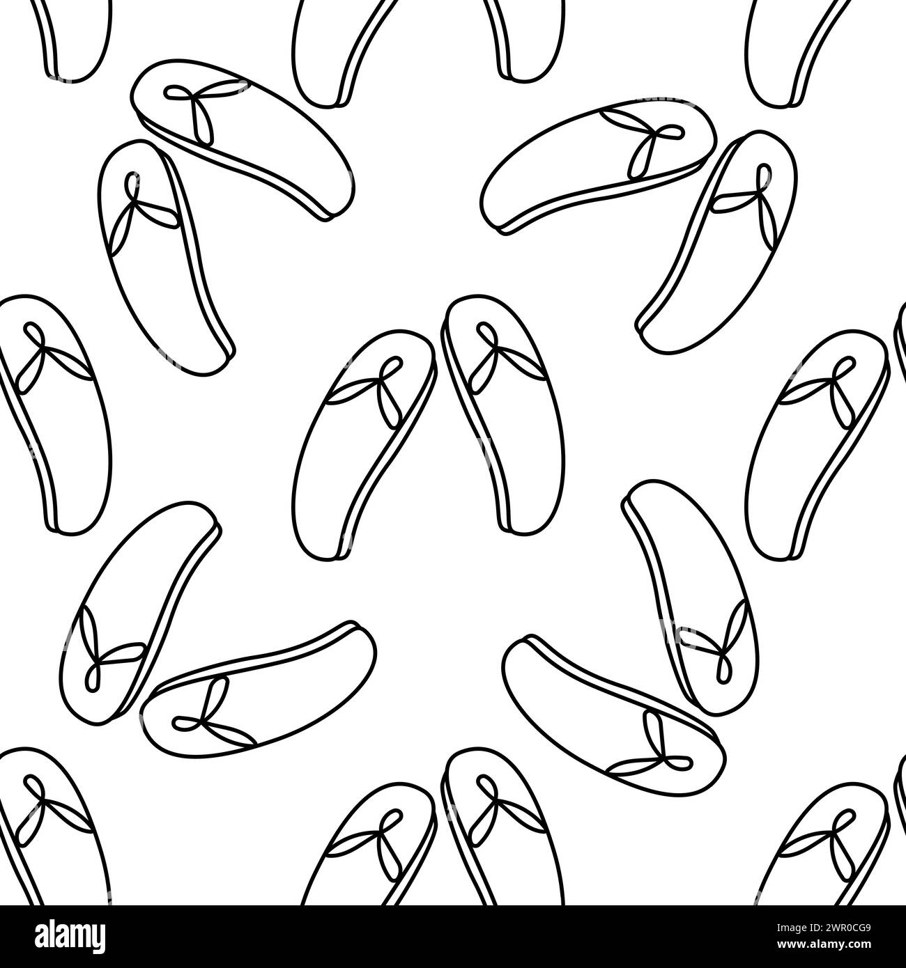 Seamless pattern Slippers. Comfortable summer shoes Slides. Flip Flops