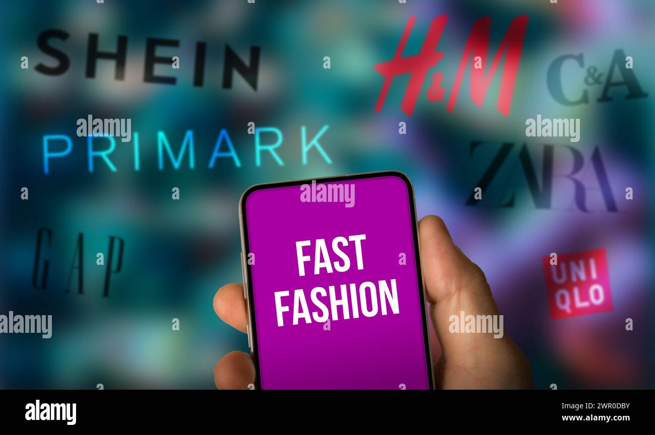 Fast Fashion retailer Shein, Primark, Zara Stock Photo