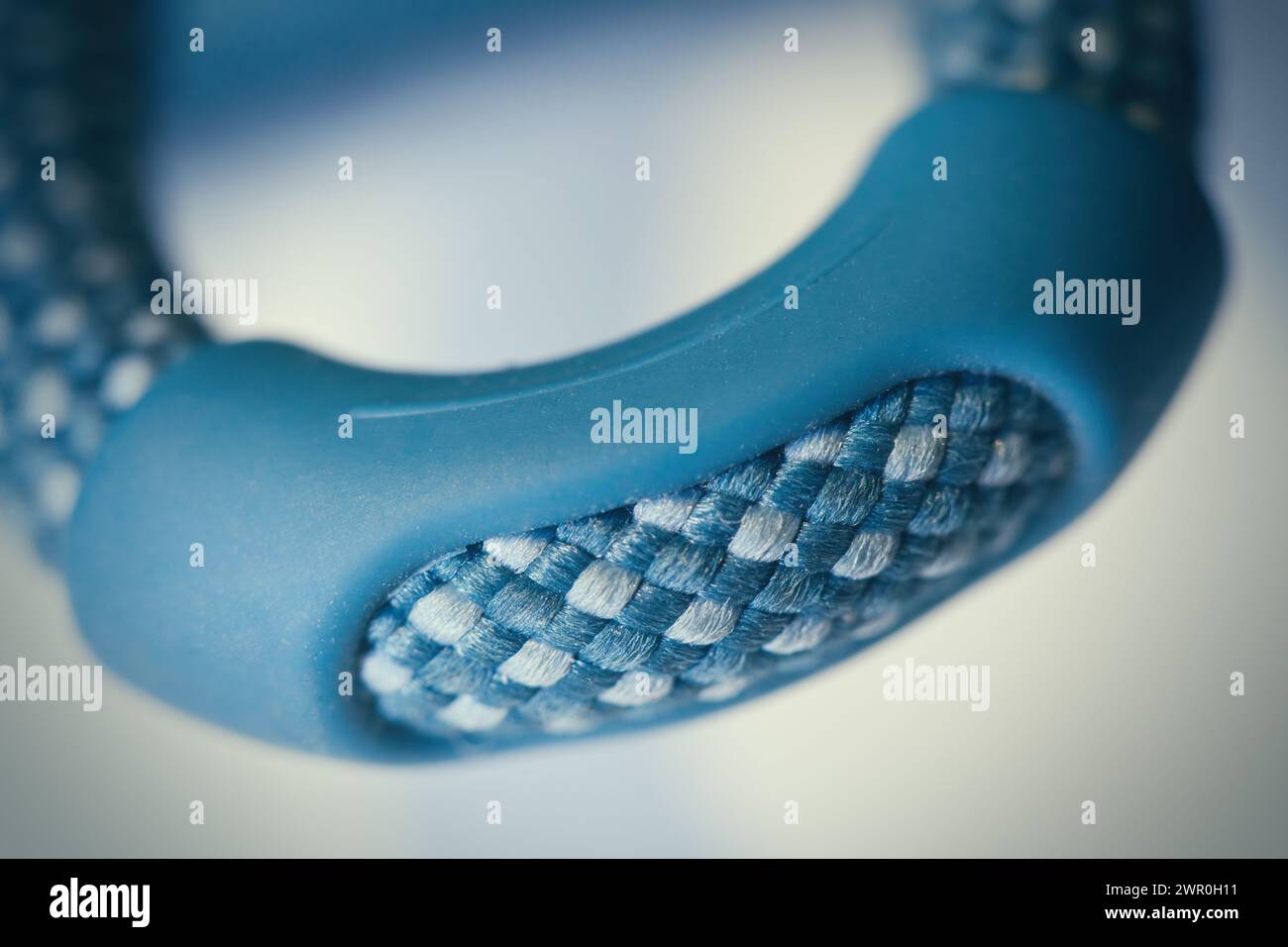 Macro detail picture of an knitted rope of synthetic fibers Stock Photo ...