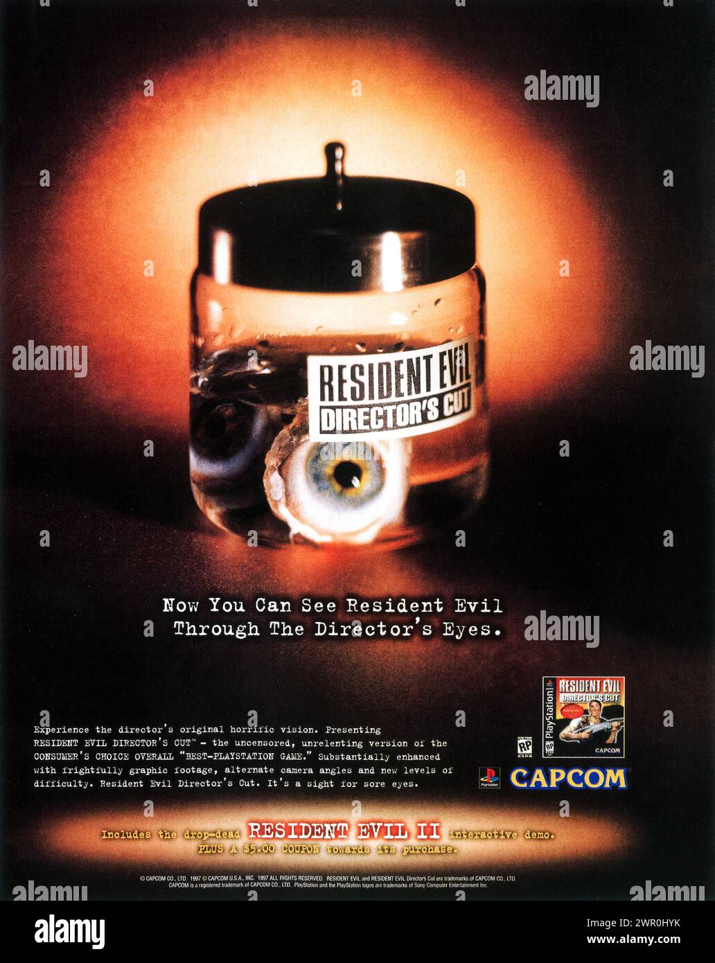 1997 Resident Evil 2 - Director's cut game ad Stock Photo