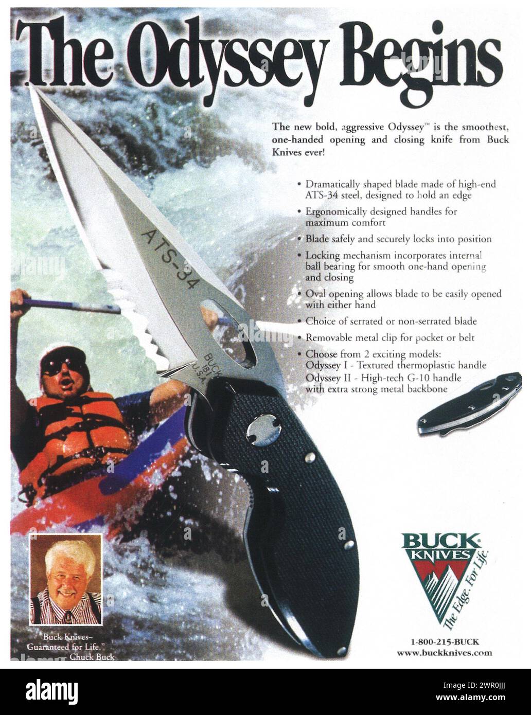 1998 Buck Knives Ad Stock Photo