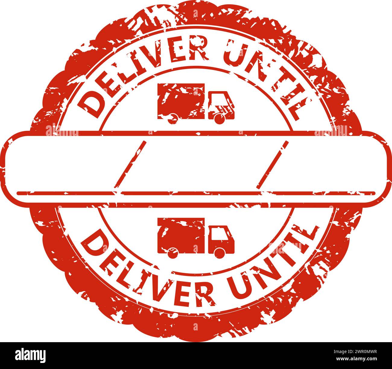 Stamp printed for shipping, deliver until, vector of service sign for delivery by courier, order transportation shipping illustration Stock Vector