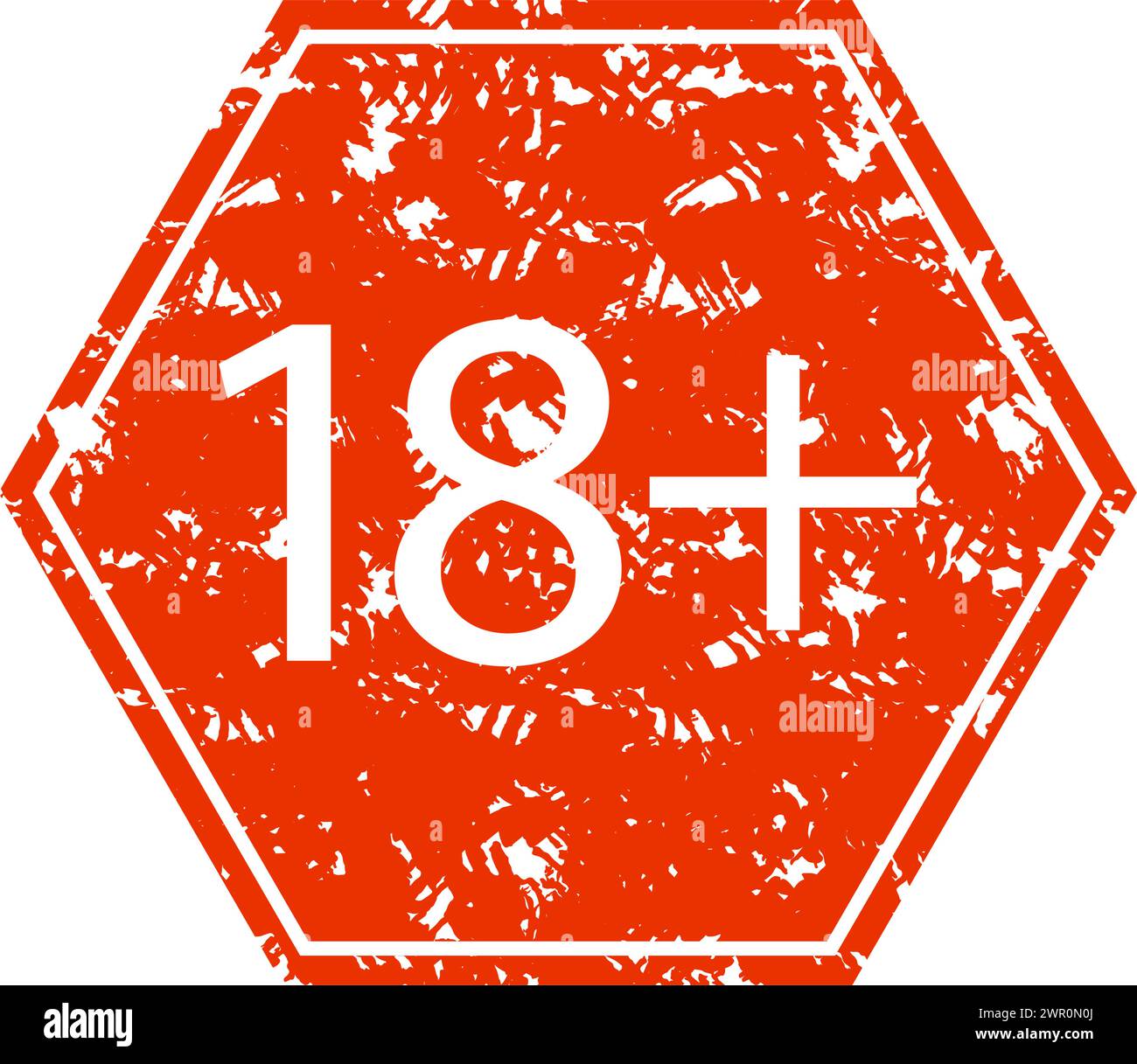 Under 18 year old. rubber stamp print. Vector warning age symbol illustration Stock Vector