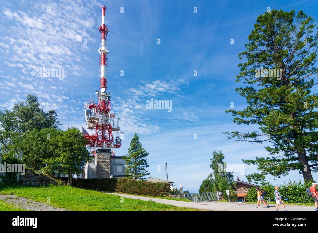 Lochau: radio tower on mountain Pfänder in Bodensee (Lake Constance), Vorarlberg, Austria Stock Photo
