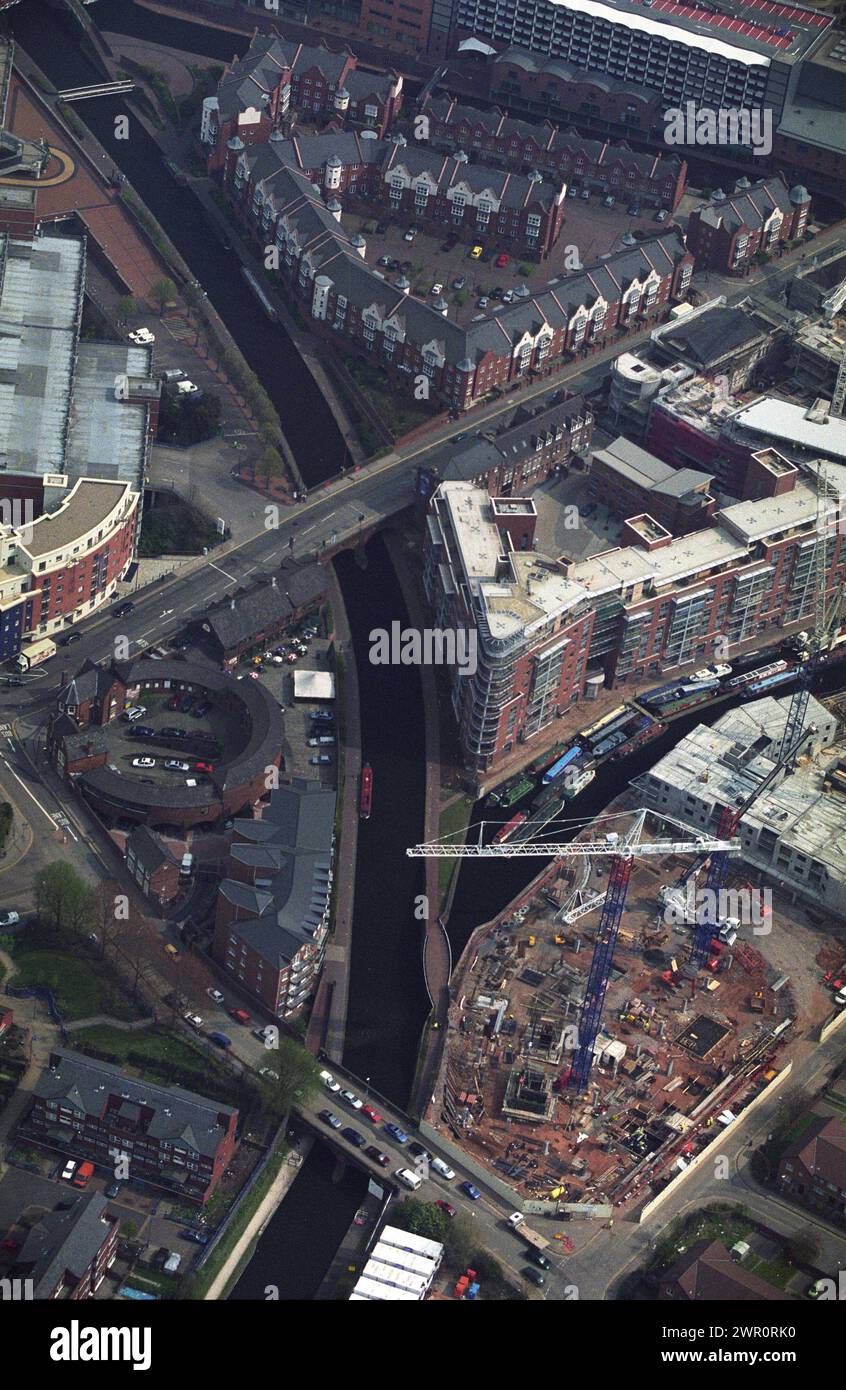 Aerial view of Birmingham city centre canals Stock Photo