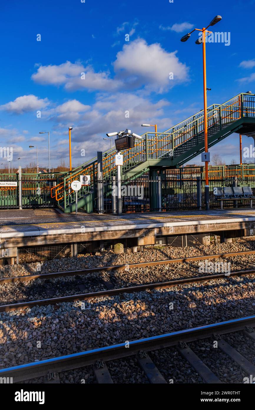 Diesel powered passenger commuter station Stratford upon Avon Parkway Warwickshire England UK Stock Photo