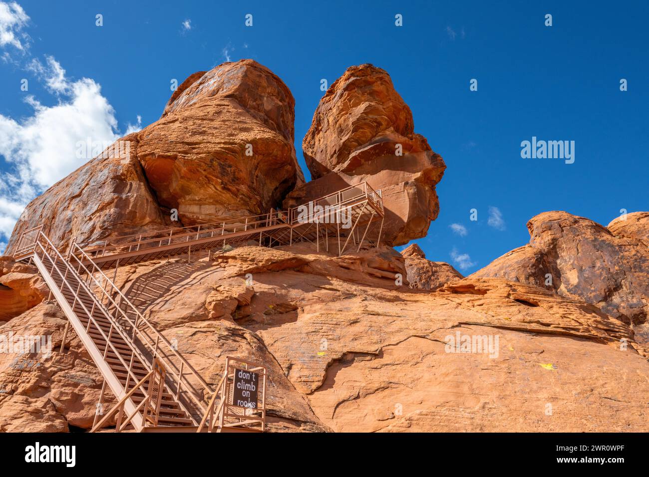 petroglyphs / sandstone rock carvings near a canyon in Valley of Fire Nevada USA Basketmaker
