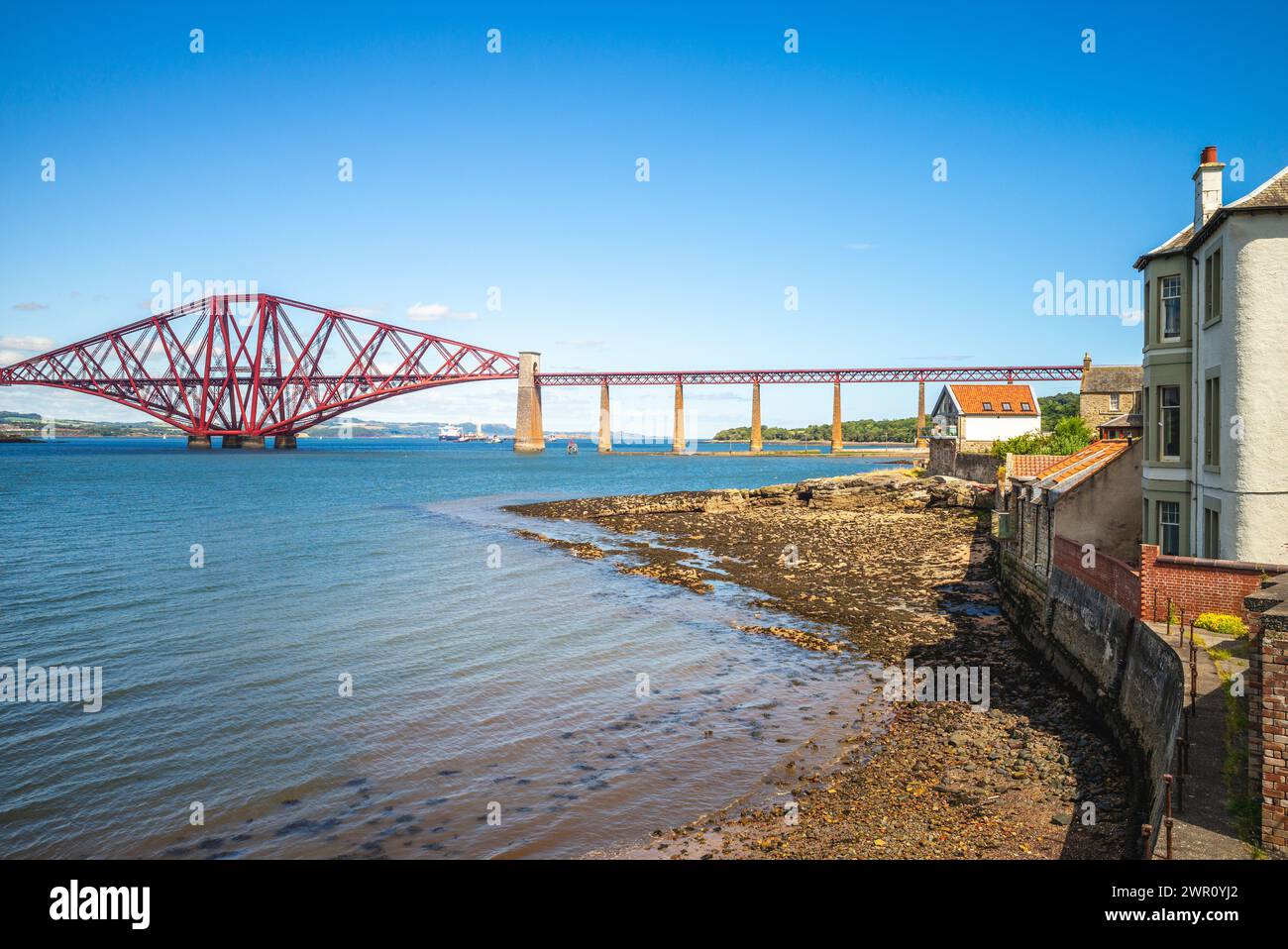 Forth Bridge across Firth of Forth in edinburgh, scotland, united kingdom Stock Photo
