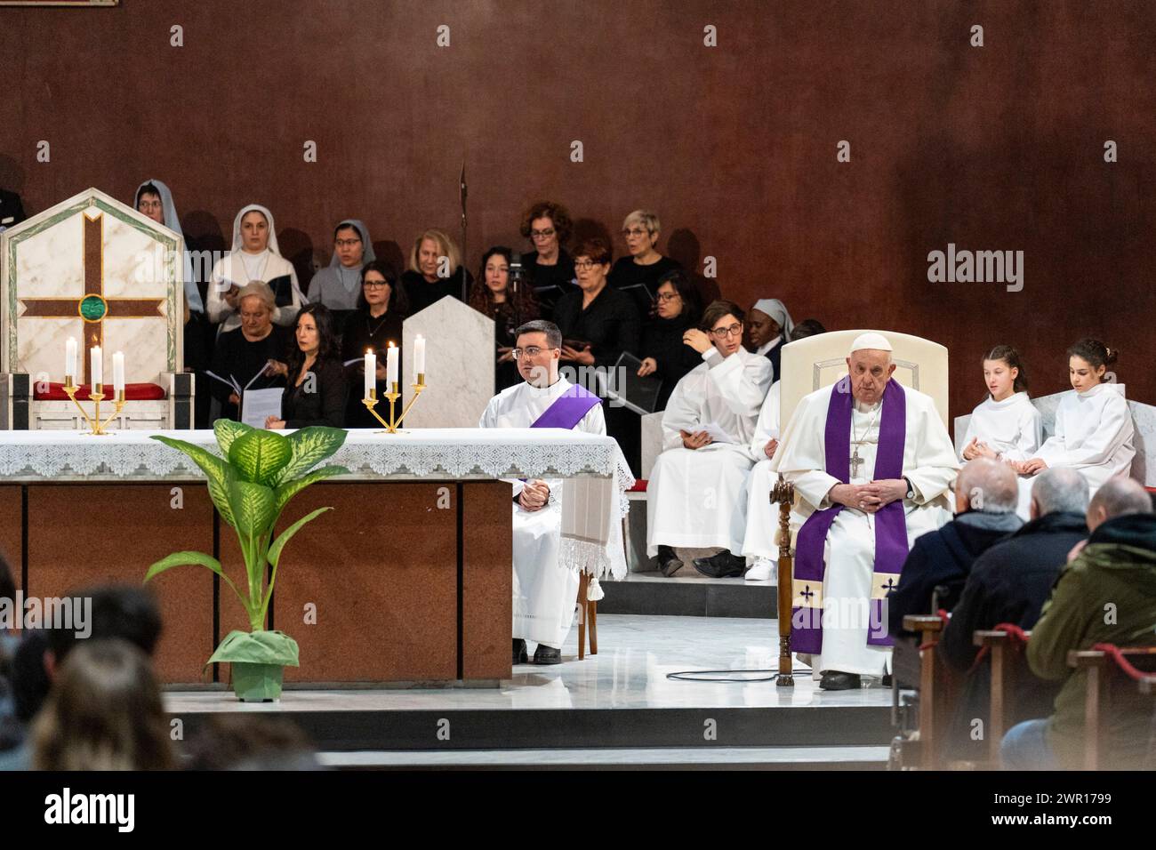 March 8, 2024, Rome, Italy Pope Francis presides over the opening of the ''24 hours for the