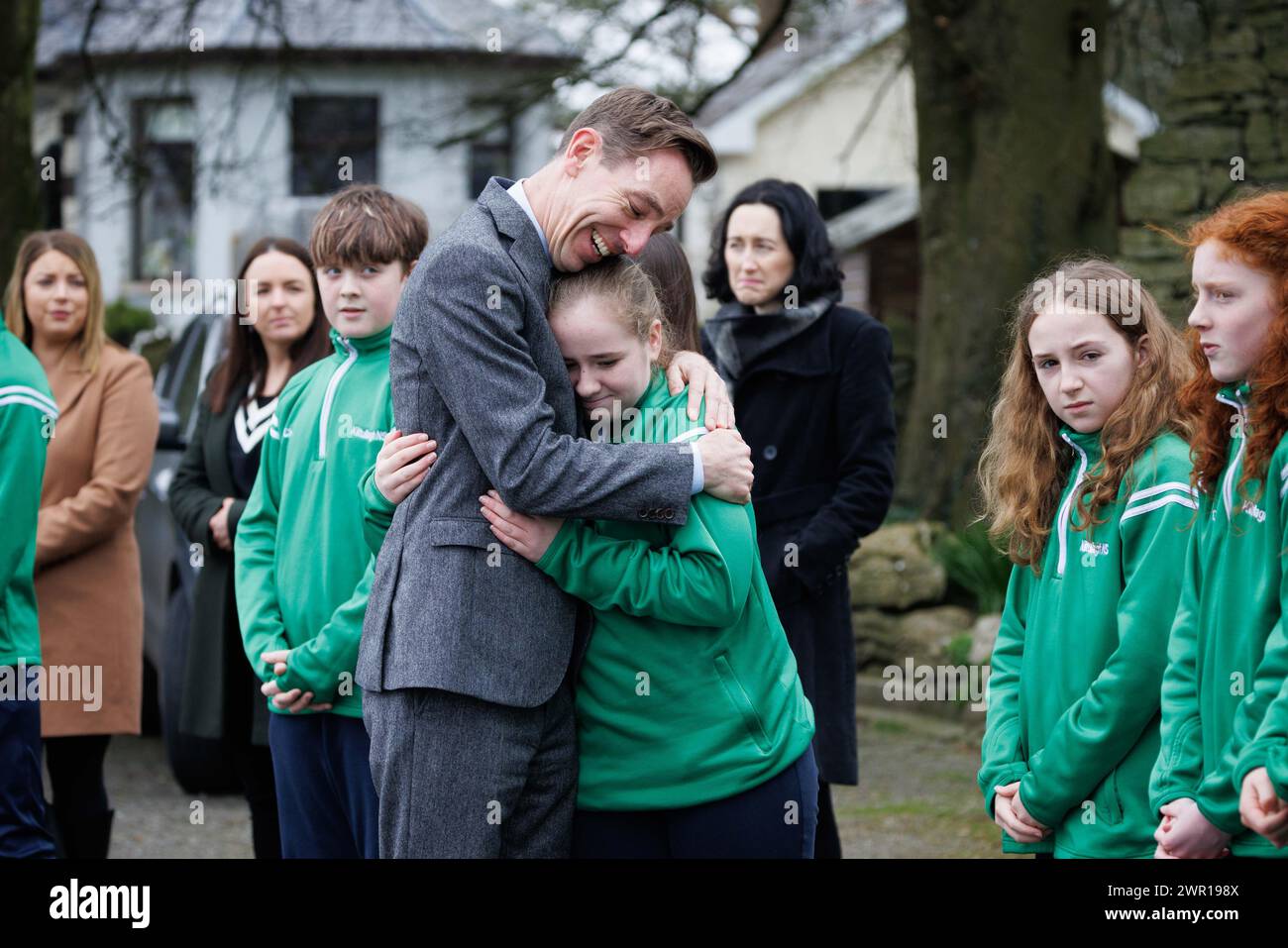 Ryan Tubridy comforting classmates of 12-year-old Saoirse Ruane during ...