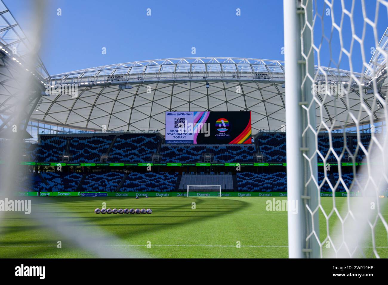 Sydney, Australia. 10th Mar, 2024. A general view of Allianz Stadium from behind the goal nets before the A-League Men Rd20 match between Sydney FC and Brisbane Roar at Allianz Stadium on March 10, 2024 in Sydney, Australia Credit: IOIO IMAGES/Alamy Live News Stock Photo