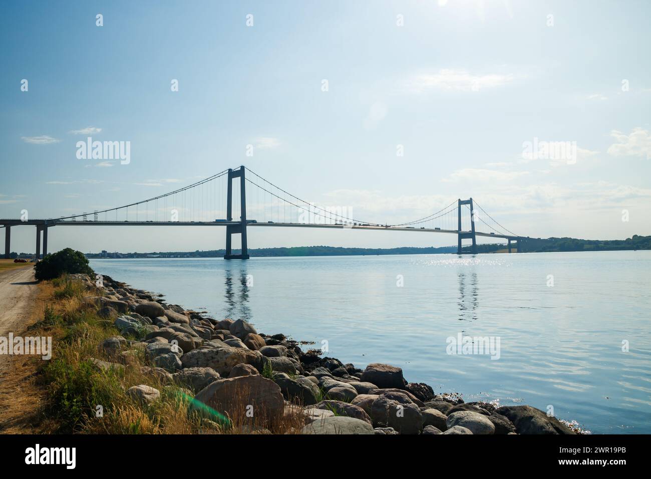 The New Little Belt bridge in Denmark Stock Photo